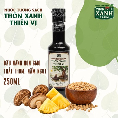 Nước tương sạch Thôn Xanh Thiền Vị chai nhựa 250ml - Vị thanh tao, tâm an lạc Làng Chài Xưa