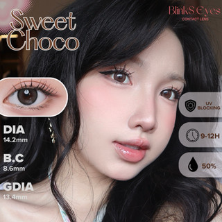 [ Lens MPC Silicone ] Kính Áp Tròng Tự Nhiên Lens Nâu Choco Cho Mắt Cận 0-8 Độ Lens 6 Tháng BLINKS EYES A921