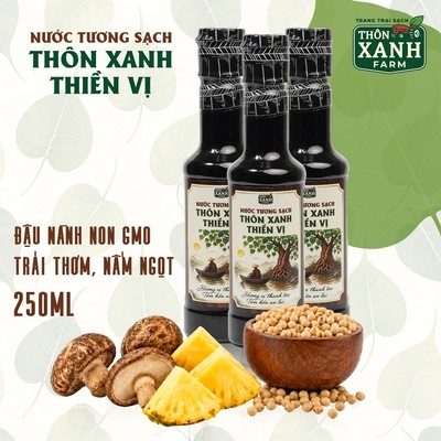 Combo 3 Chai Nước tương sạch Thôn Xanh Thiền Vị 250ml - Vị thanh tao, tâm an lạc Làng Chài Xưa