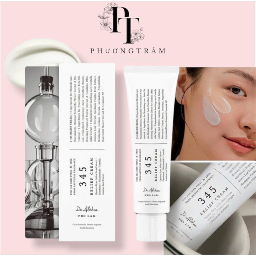 Kem 345 Phục Hồi thuần chay Làm Dịu Da Mụn DR.ALTHEA 345 Relief Cream 50ml