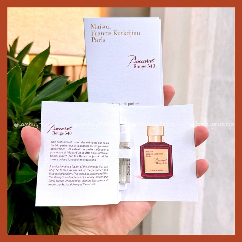 Vial Nước hoa MFK Baccarat Rouge 540 Extrait 2ml