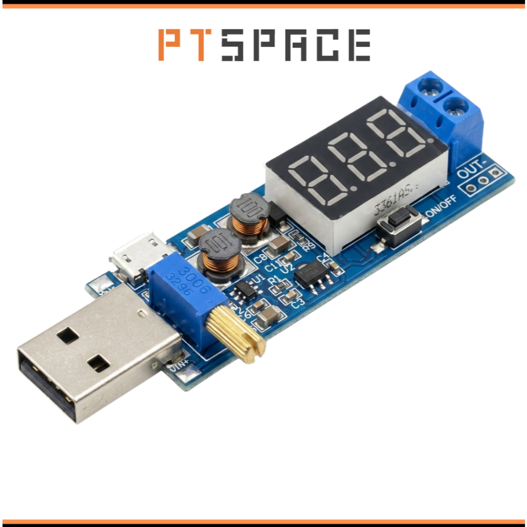 Mô Đun Tăng Áp DC-DC 5V USB Micro USB Đầu Ra 1.2V-24V Có LED Hiển Thị