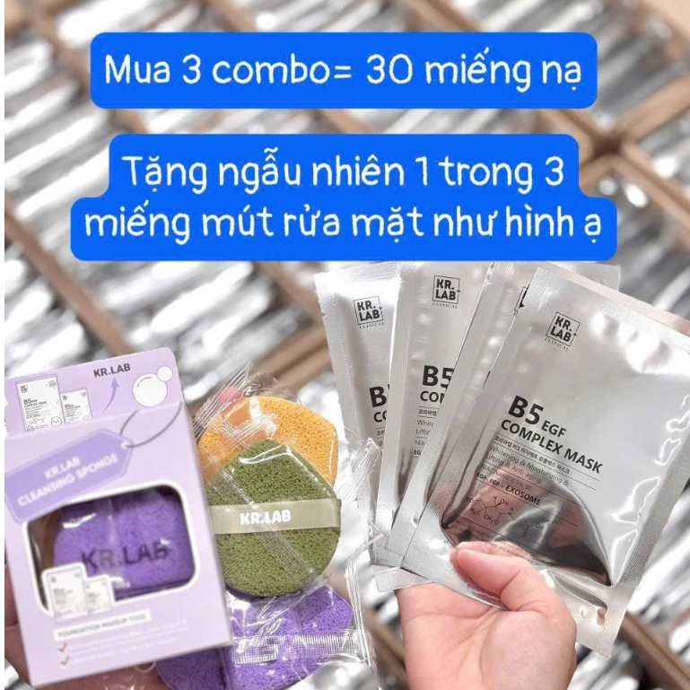 COMBO 10 miếng nạ phục hồi dưỡng trắng da, cấp ẩm cho da B5 EGF Complex Mask KR.LAB (Kr Lab)