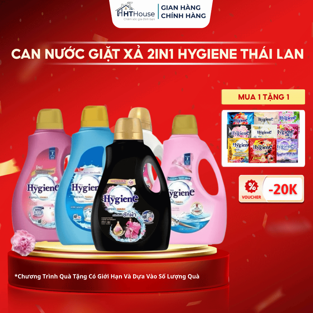 Can Nước Giặt Xả Hygiene Nước Giặt Xả 2in1 Hygiene 2500-2800ml Thái Lan, Nước giặt Hygiene Lưu Hương