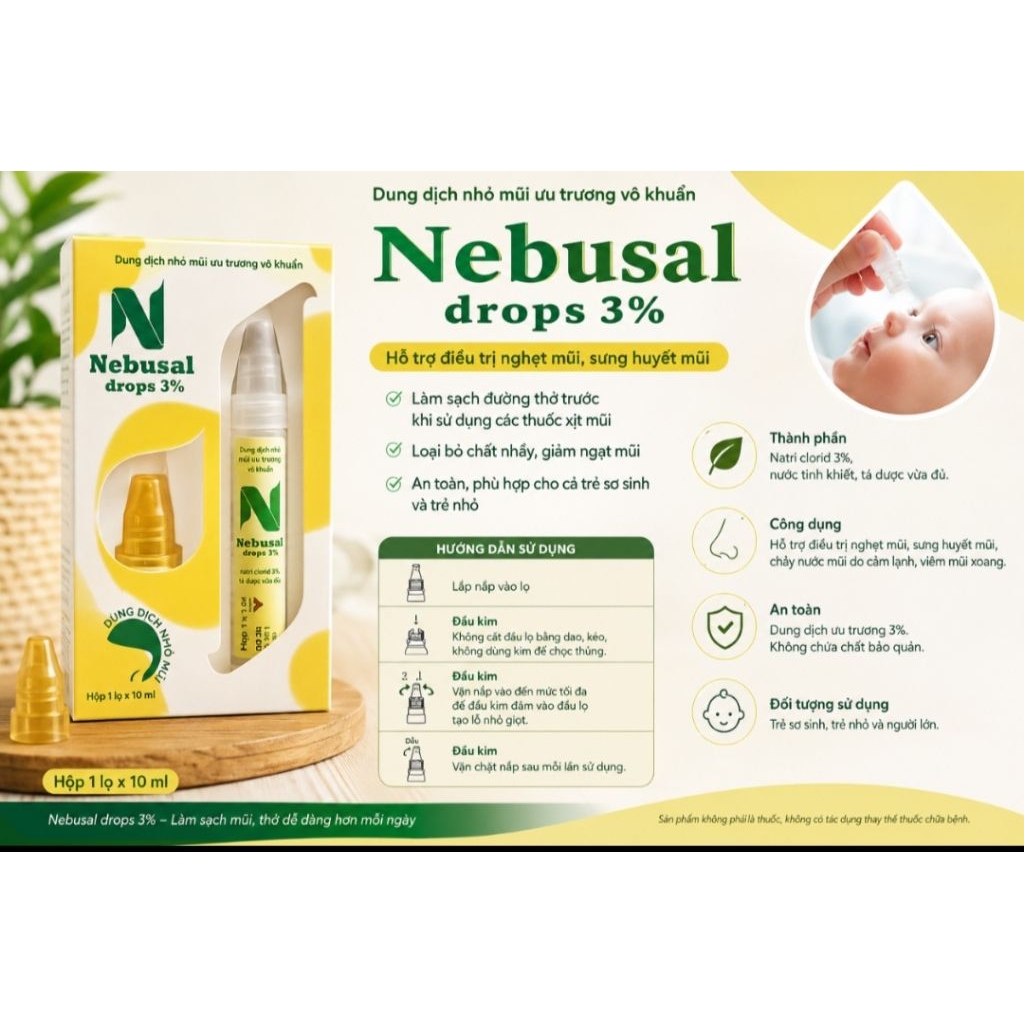 Nebusal Drops 3% – Dung dịch nhỏ mũi ưu trương vô khuẩn