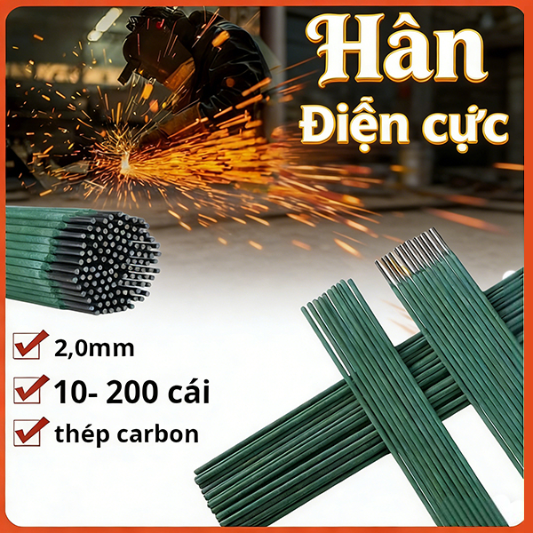 Que Hàn Đặc Biệt Da Xanh J422 E6013 Mỏng Cho Ống Mạ Kẽm Thép Góc Không Thủng Dễ Dùng Nhập Khẩu