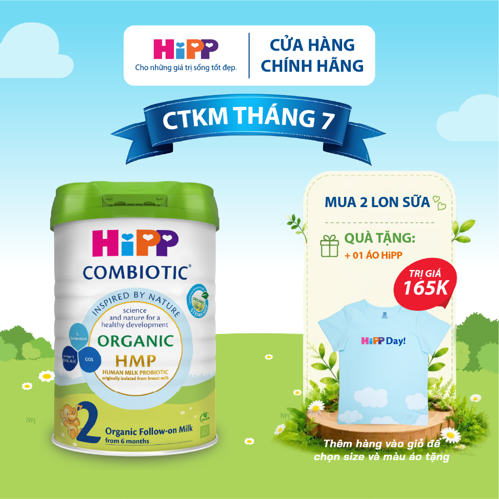 Sữa bột công thức HiPP 2 Organic Combiotic 800g (1 Lon)