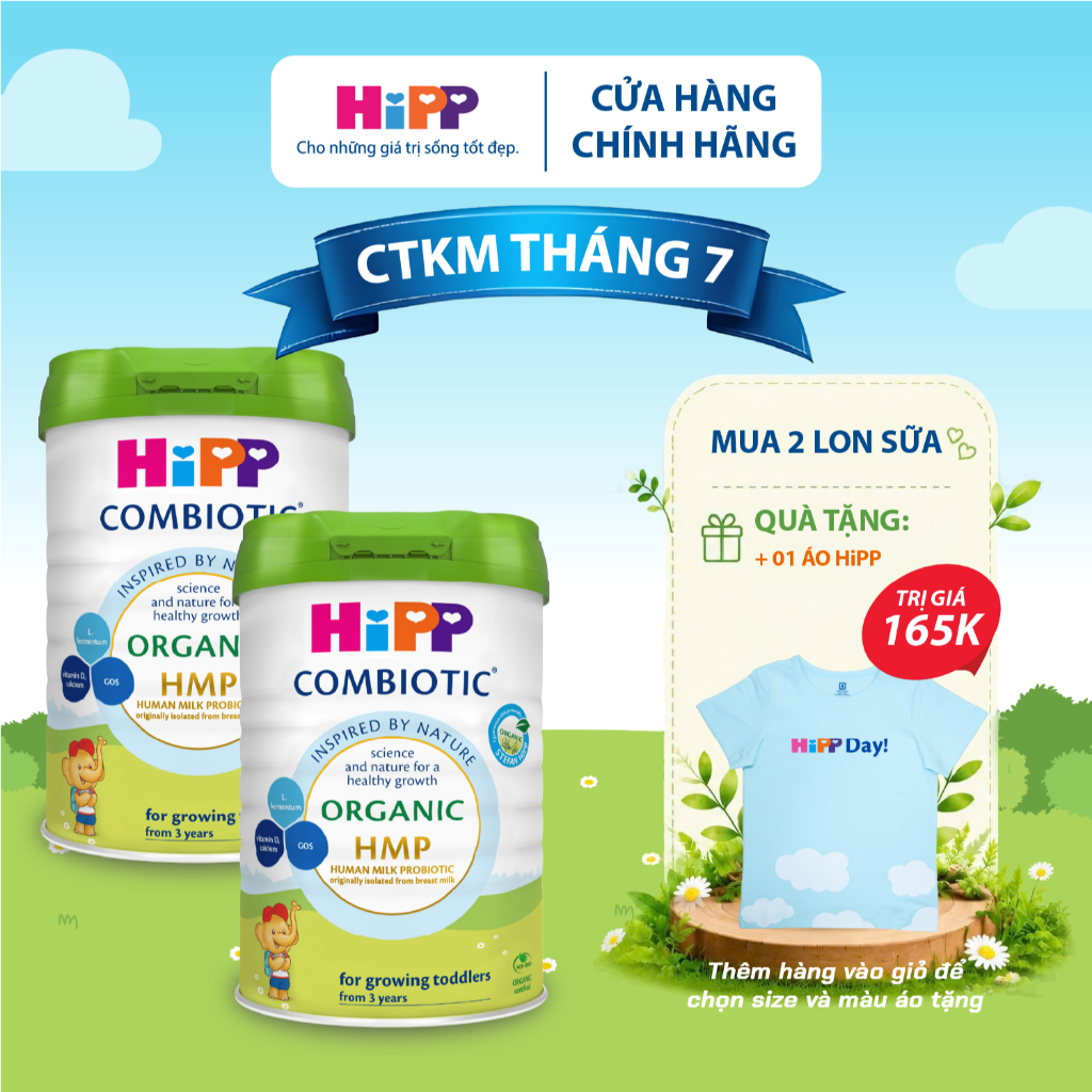 [KOL] - Combo 2 lon Sữa bột công thức HiPP Organic Combiotic đủ số lon 800g