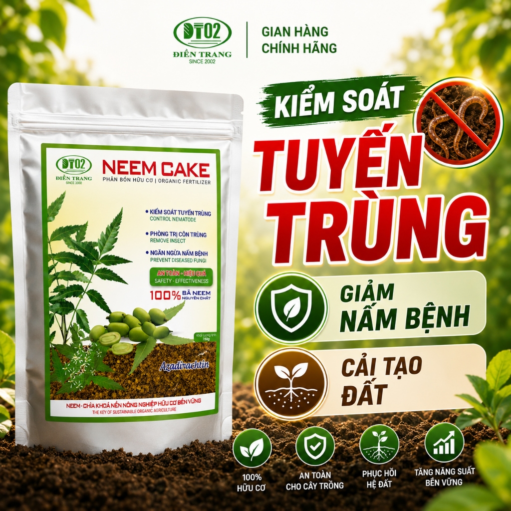 Phân bón hữu cơ Neem Cake 750gr