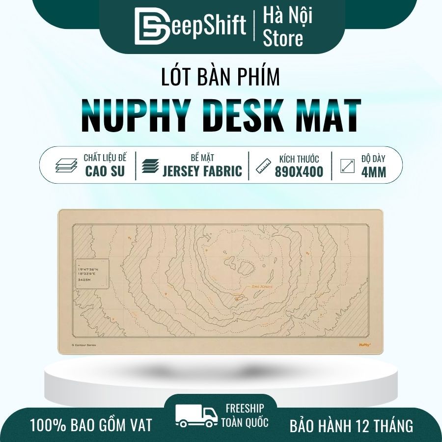 Lót chuột NuPhy Deskmat Jersey Fabric (Emi Koussi / Mont Blanc / Kick75, 90×40cm, đế cao su)