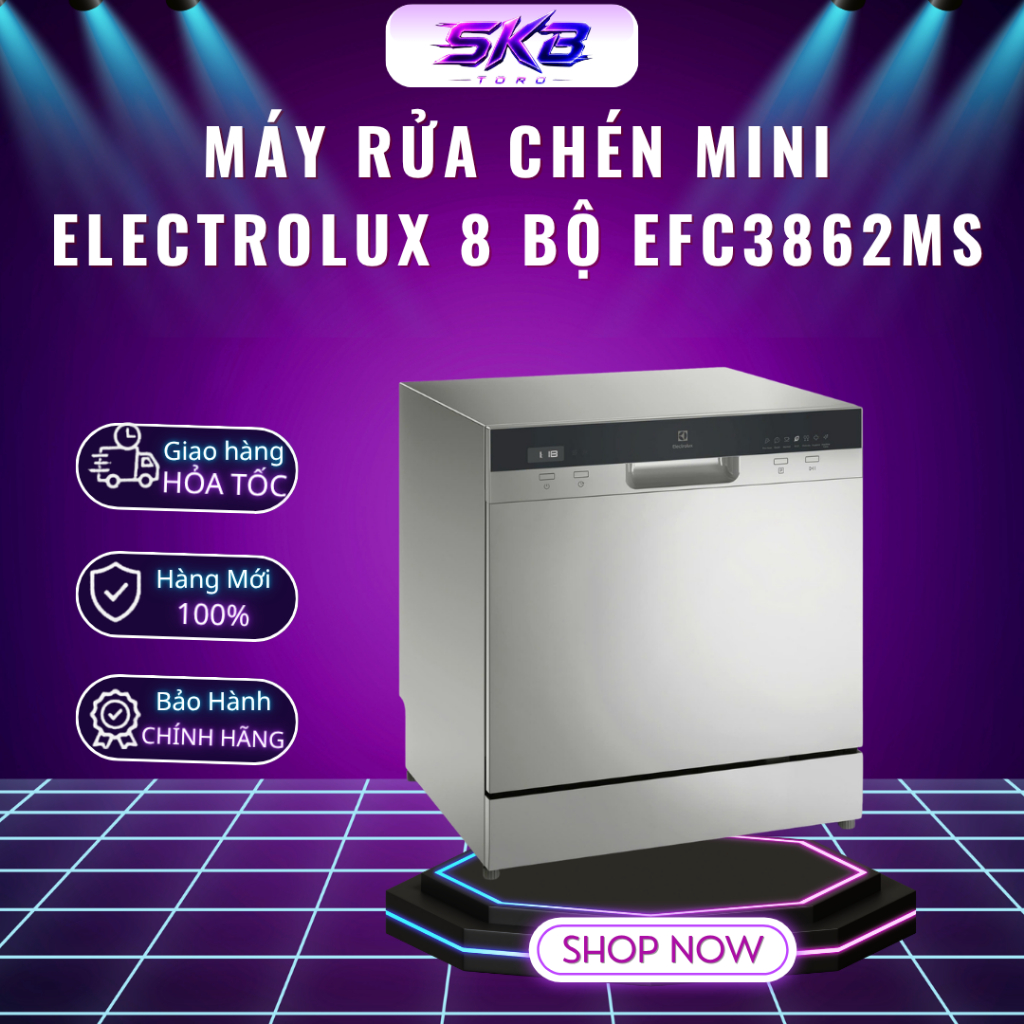Máy Rửa Chén Mini Electrolux 8 bộ EFC3862MS - Bảo Hành 24 Tháng