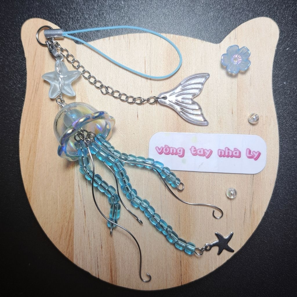 Keychain, móc khóa sứa biển jelly fish dễ thương