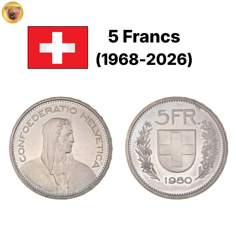 Các đồng xu 1, 2 & 5 Franc của Thụy Sĩ