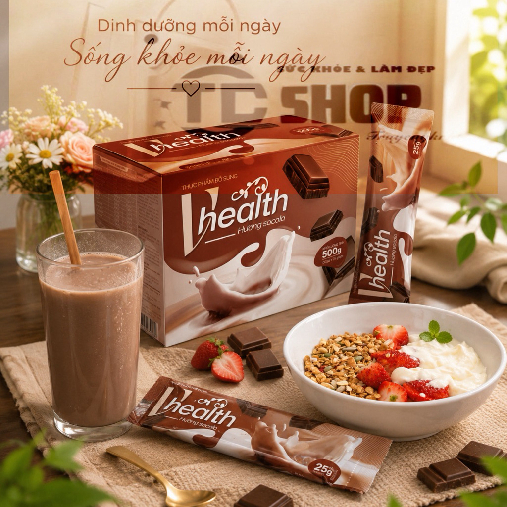 [Chính hãng] Vhealth phiên bản mới ( hương vị Socola ) - Thức uống dinh dưỡng bổ sung khoáng chất