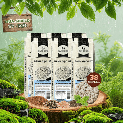 Combo 2 Bánh gạo lứt GUfoods vị Superfoods - Không chiên dầu, Không đường, Gym (mỗi gói 300g/510g)