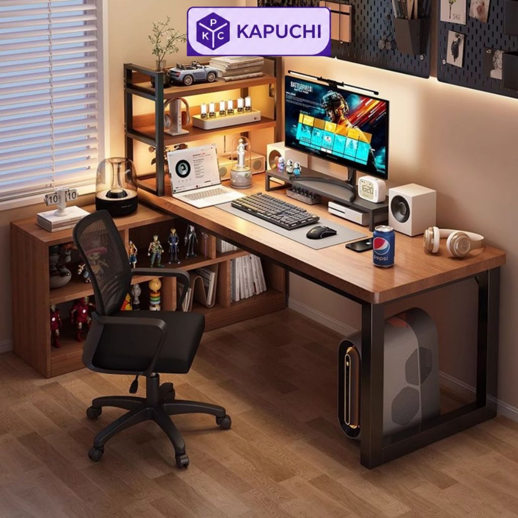 Bàn làm việc kết hợp kệ sách thông minh thương hiệu KAPUCHI - GM131