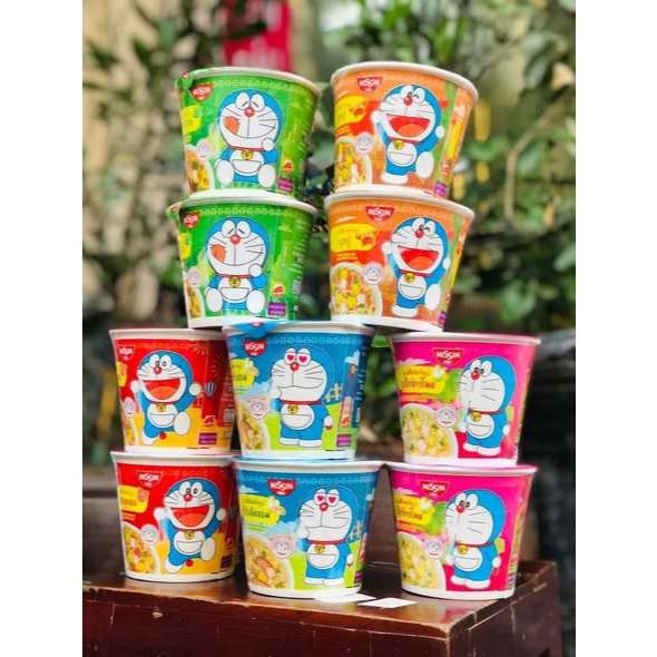 [ Vị Heo Hầm - đỏ ] Lốc 6 Hộp Mì Trẻ Em DOREMON Nissin Thái Lan Cho Bé