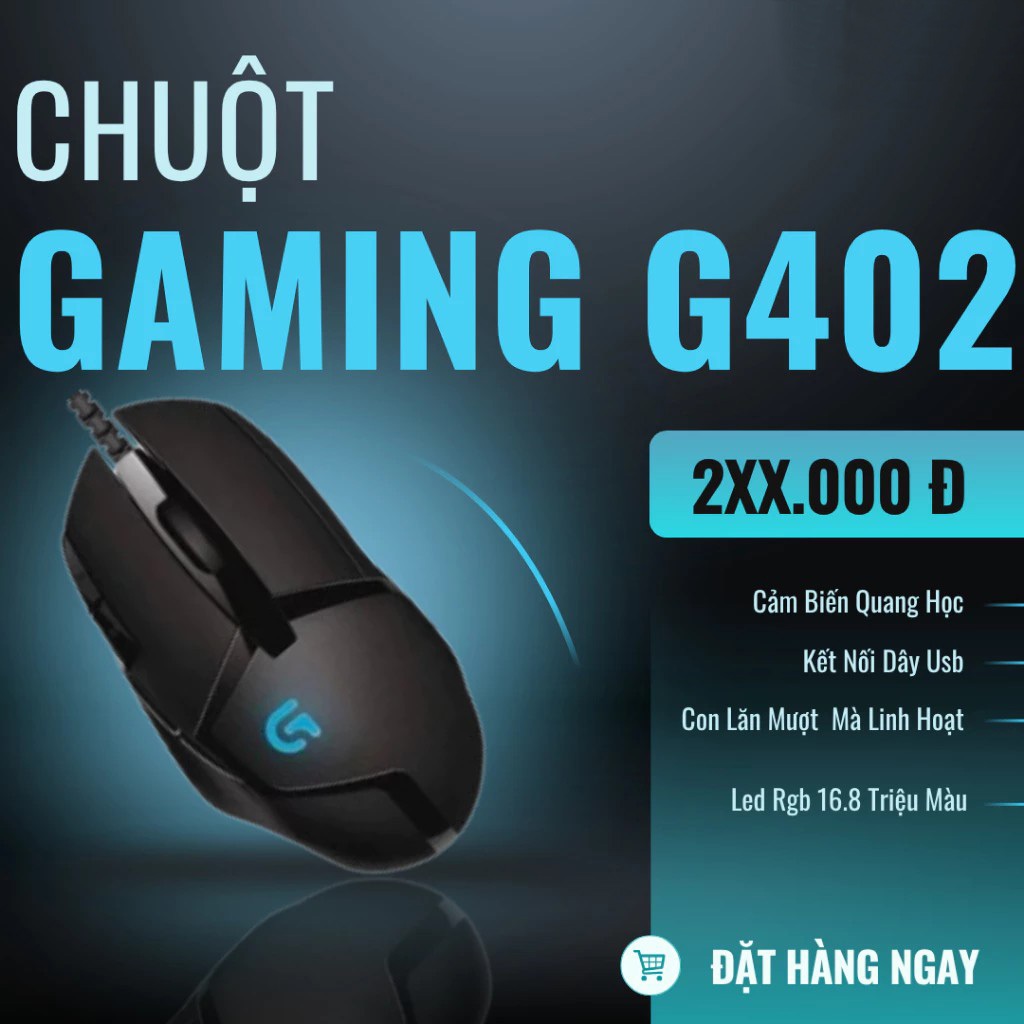 Chuột Máy Tính Có Dây Logitech Gaming LED RGB G402 OEM Thế Hệ Mới Độ Chính Xác Cao Tốc Độ 4000 DPI