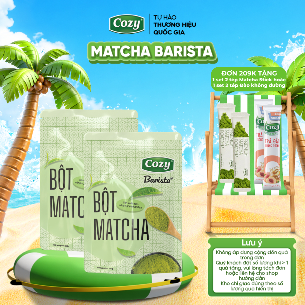 Combo Bột Matcha Cozy Barista, Bột Trà Xanh Cozy Bột Matcha Pha Latte Matcha Coldwisk Làm Bánh
