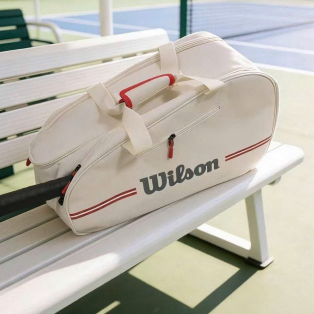 Túi Pickleball, tennis Wilson Team Padel Bag màu trắng kem chính hãng kích thước 56x29x31cm