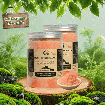 Combo 2 Muối hồng Himalaya GUfoods (hạt mịn) - Tự nhiên, Eat clean, Giàu khoáng chất (100g/400g)
