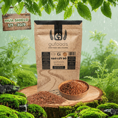 Gạo lứt GUfoods (đỏ / đen tím than) - Healthy, Thực dưỡng, Eat clean (túi zip 1kg)