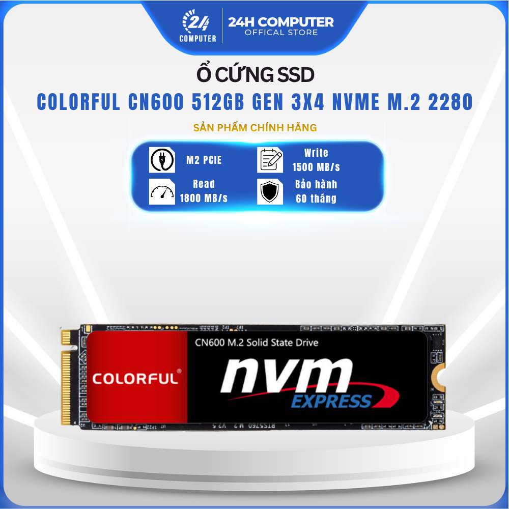 [ FULL VAT ] SSD COLORFUL CN600 512GB NVME GEN3X4 | NEW | CHÍNH HÃNG | BẢO HÀNH 36 THÁNG