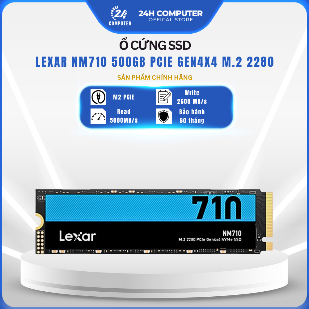 [ FULL VAT ] Ổ CỨNG MÁY TÍNH SSD LEXAR NM710 500GB M.2 2280 PCIe Gen4x4 NEW | Chính Hãng | Bảo Hành 