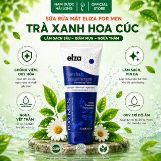 Sữa Rửa Mặt Nam Eliza For Men Hoa Cúc 100g, Chiết Xuất Trà Xanh Giúp Sạch Dầu Nhờn Hỗ Trợ Ngừa Mụn Sáng Da