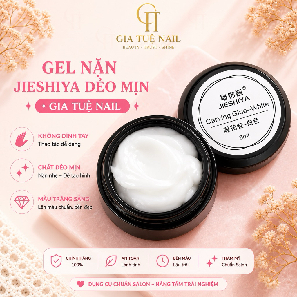 Gel nặn trắng Jieshiya, Huaxi chất dẻo mịn không dính tay, Gel nặn hoa nổi  - Gel khô nặn hoa nổi tạ
