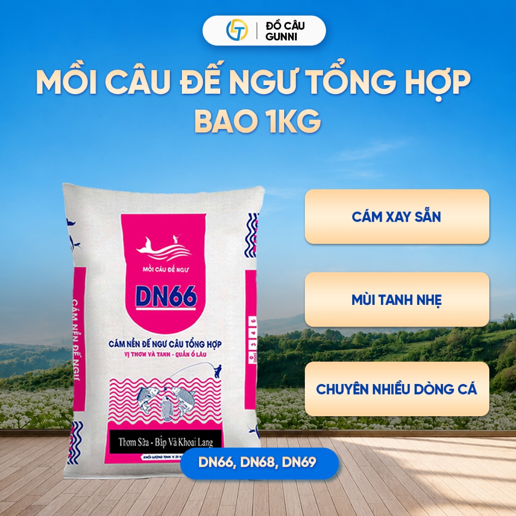 (Bịch 1Kg) Mồi Câu Đế Ngư, Mồi Câu Tổng Hợp DN66, Mồi Câu Chép DN68, Mồi Câu Rô Phi DN69
