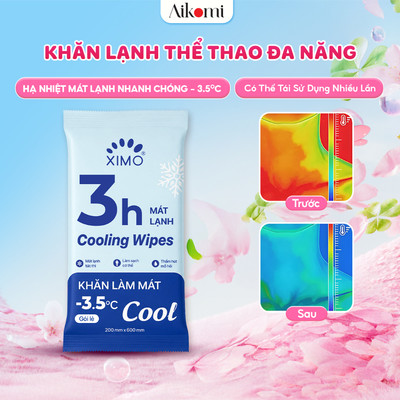 Combo 5 Khăn Lạnh Thể Thao Đa Năng Cao Cấp Ximo mát lạnh, thấm hút mồ hôi, chiết xuất lá bạc hà