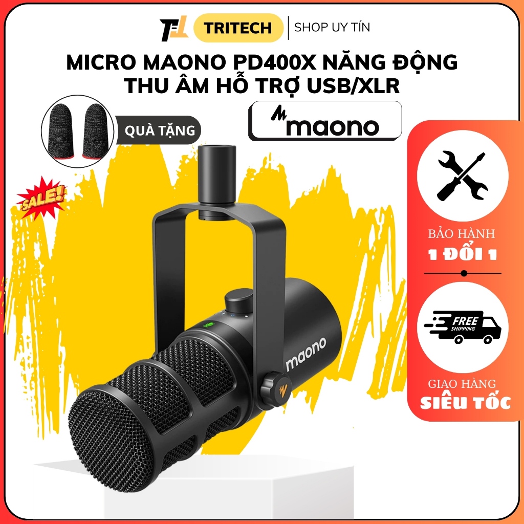Micro MAONO năng động Maono PD400X thu âm hỗ trợ USB/XLR 2 chế độ radio cho PC/điện thoại/phát trực 