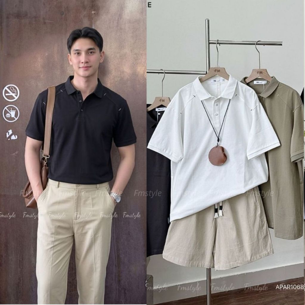 Áo Polo Nam FMSTYLE Regular viền vai trơn 3 nút Chuẩn From  26050970