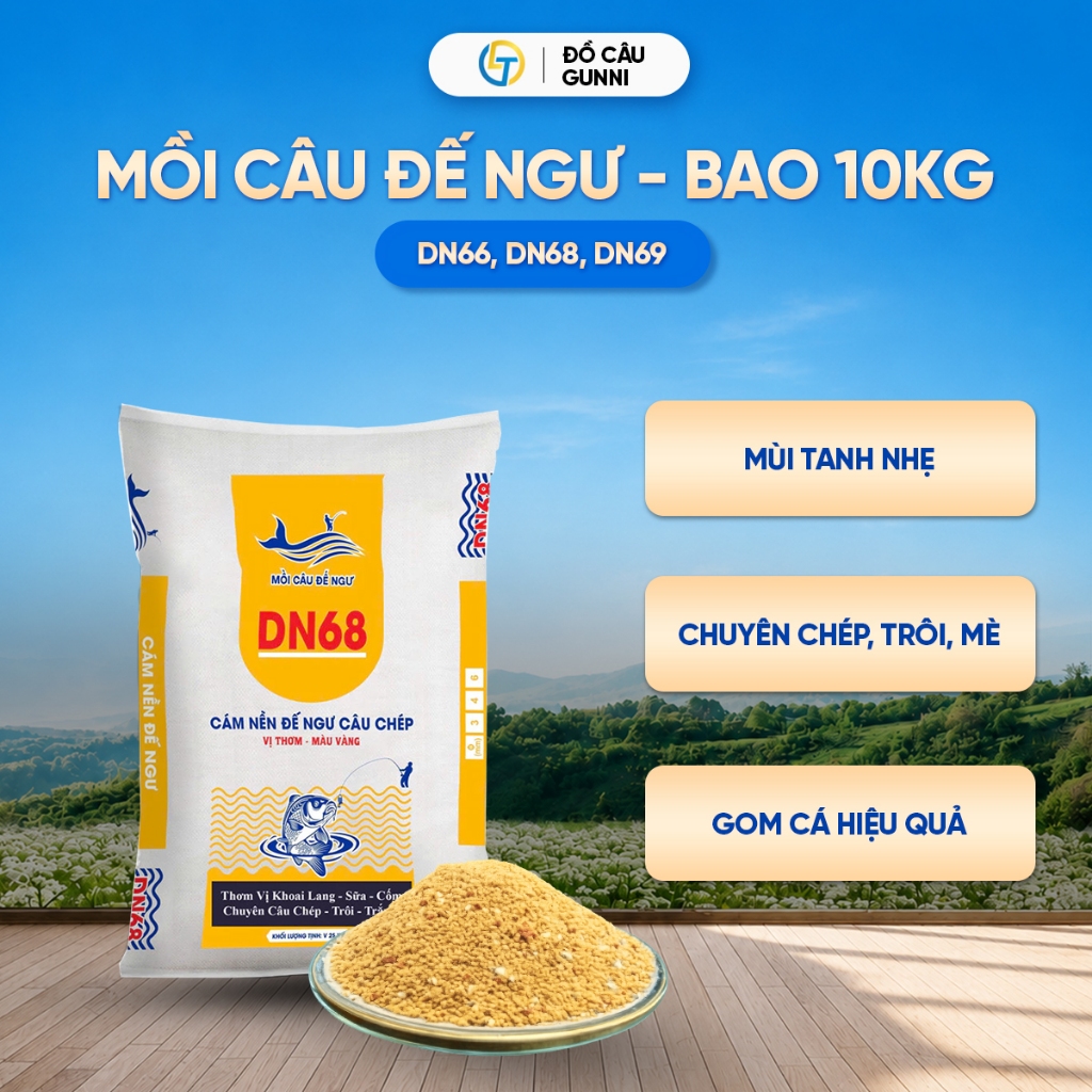(Bao 10kg đã xay) Mồi Câu Cá Đế Ngư Tổng hợp DN66 DN68 DN69 Câu Cá Chép Rô Phi Giá Tốt