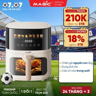 Nồi chiên không dầu 6l magic eco ac-125, công suất 1700w, dung tích 6l, bảo hành 24 tháng