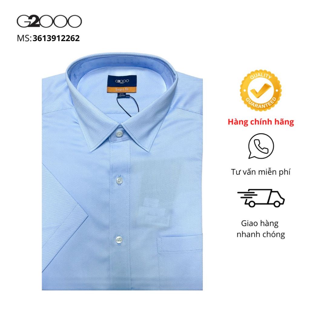 Áo Sơ Mi Nam G2000 Smart Fit (3613912262) Tay Ngắn Màu Xanh