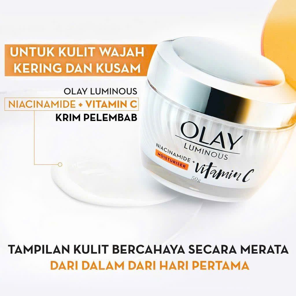 Kem Dưỡng Olay Luminous Niacinamide+Vitamin C Moisturiser 50gKem Dưỡng Trắng Da Olay Luminous Niacin