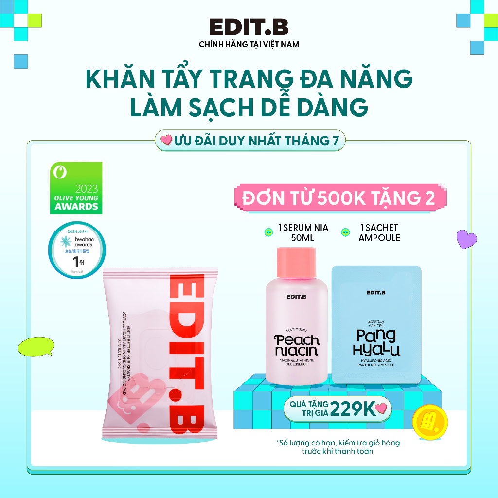 Tẩy trang đa năng EDIT.B - GÓI 30 MIẾNG