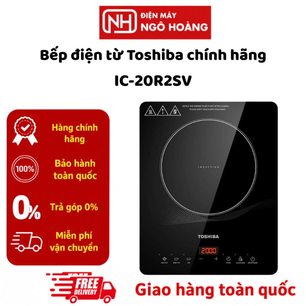 IC-20R2SV - Bếp điện từ Toshiba IC-20R2SV tặng nồi inox, chính hãng, nấu nhanh an toàn