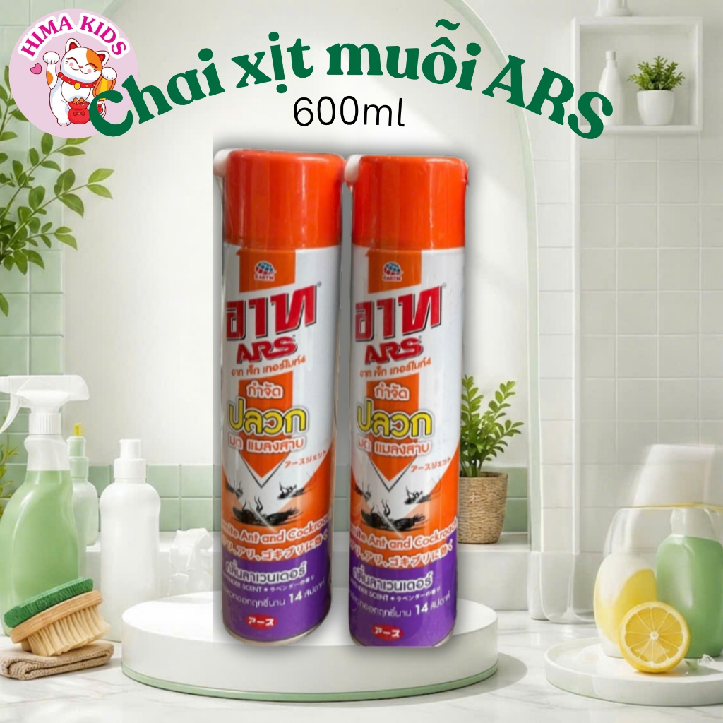 Chai xịt muỗi ARS HƯƠNG LAVENDER Thái Lan 600ML, xịt muỗi côn trùng đuổi muỗi trong phòng khách phòn
