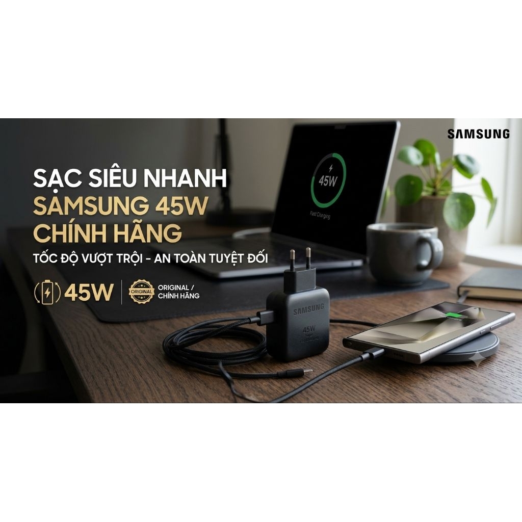 Bộ Cáp Sạc Samsung 45w Chính Hãng