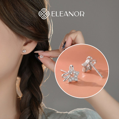 Bông tai nữ chuôi bạc 925 Eleanor Accessories đính đá phụ kiện trang sức khuyên tai mini 12145