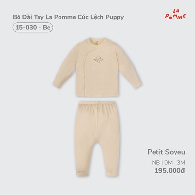 Bộ đồ dài Tay La Pomme Cúc lệch Puppy - Be