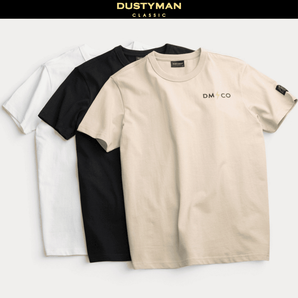 Áo Thun Nam Bolt Dustyman Cổ Điển, Vải Cotton Cao Cấp, Co Giãn, Thoáng Mát, Form Regular Fit