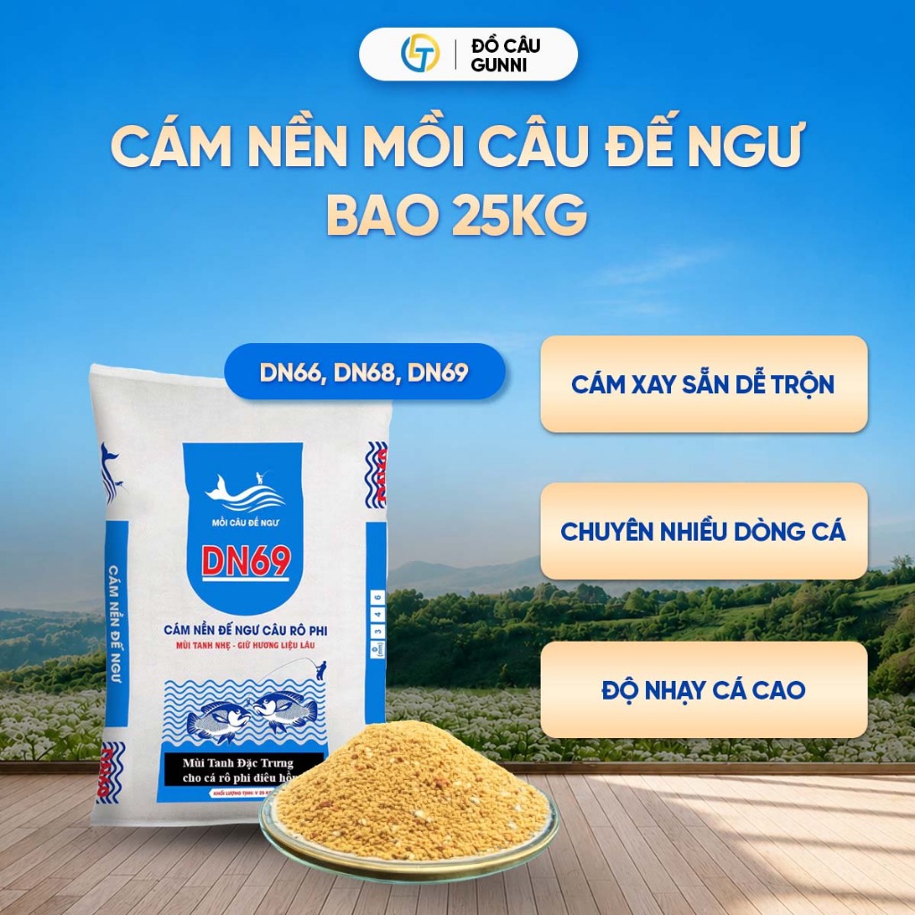 (Bịch 25kg đã xay) Mồi Câu Cá Đế Ngư DN66 DN68 DN69, Mồi Câu Tổng Hợp Chép Rô Phi Giá Sỉ