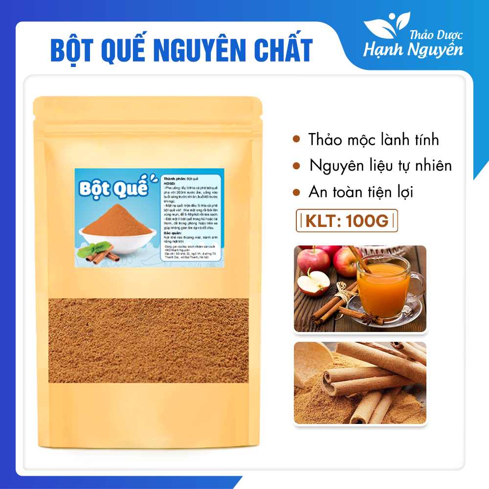Bột quế nguyên chất 100g, mịn, thơm, làm bánh, làm gia vị, pha trà, xông nhà, khử mùi