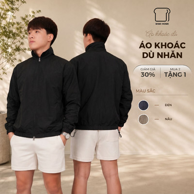 Áo Khoác Max Air Jacket BAMIHOME, Chất Liệu Dù Nhăn Chống Thấm 2 Lớp, Cổ Cao, Có Túi Trong AKD05