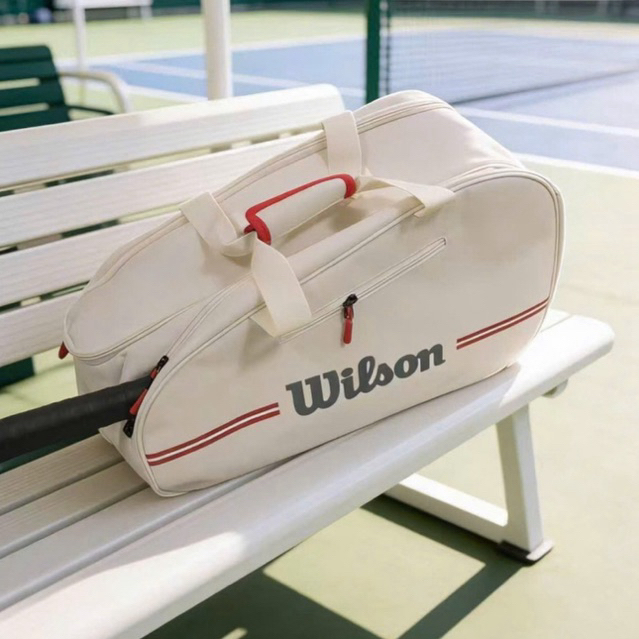 Túi pickleball, tennis Wilson Team Padel Bag màu trắng kem kích thước 56x29x31cm