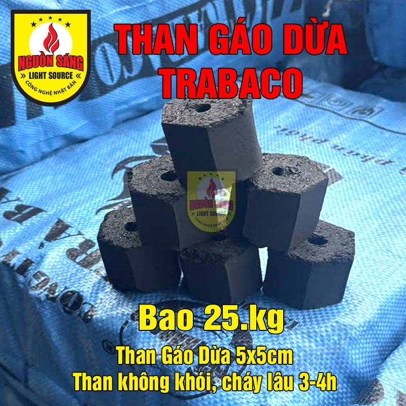 Than Gáo Dừa Trabaco (5x5cm, Bao 25kg)